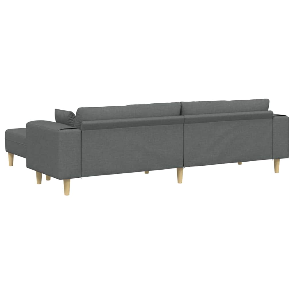 Stof Sofa Med Pude Mørkegrå 208 Cm Stof - Billede 6