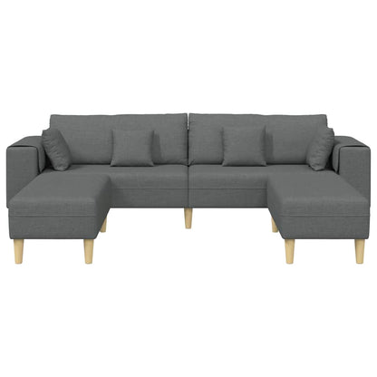 Stof Sofa Med Pude Mørkegrå 208 Cm Stof - Billede 4