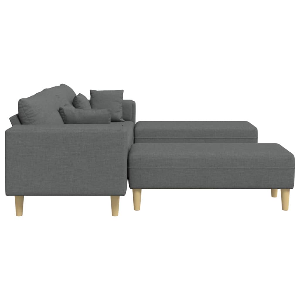 Stof Sofa Med Pude Mørkegrå 208 Cm Stof - Billede 5