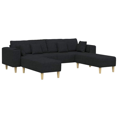 Stof Sofa Med Pude Sort 208 Cm Stof - Billede 2