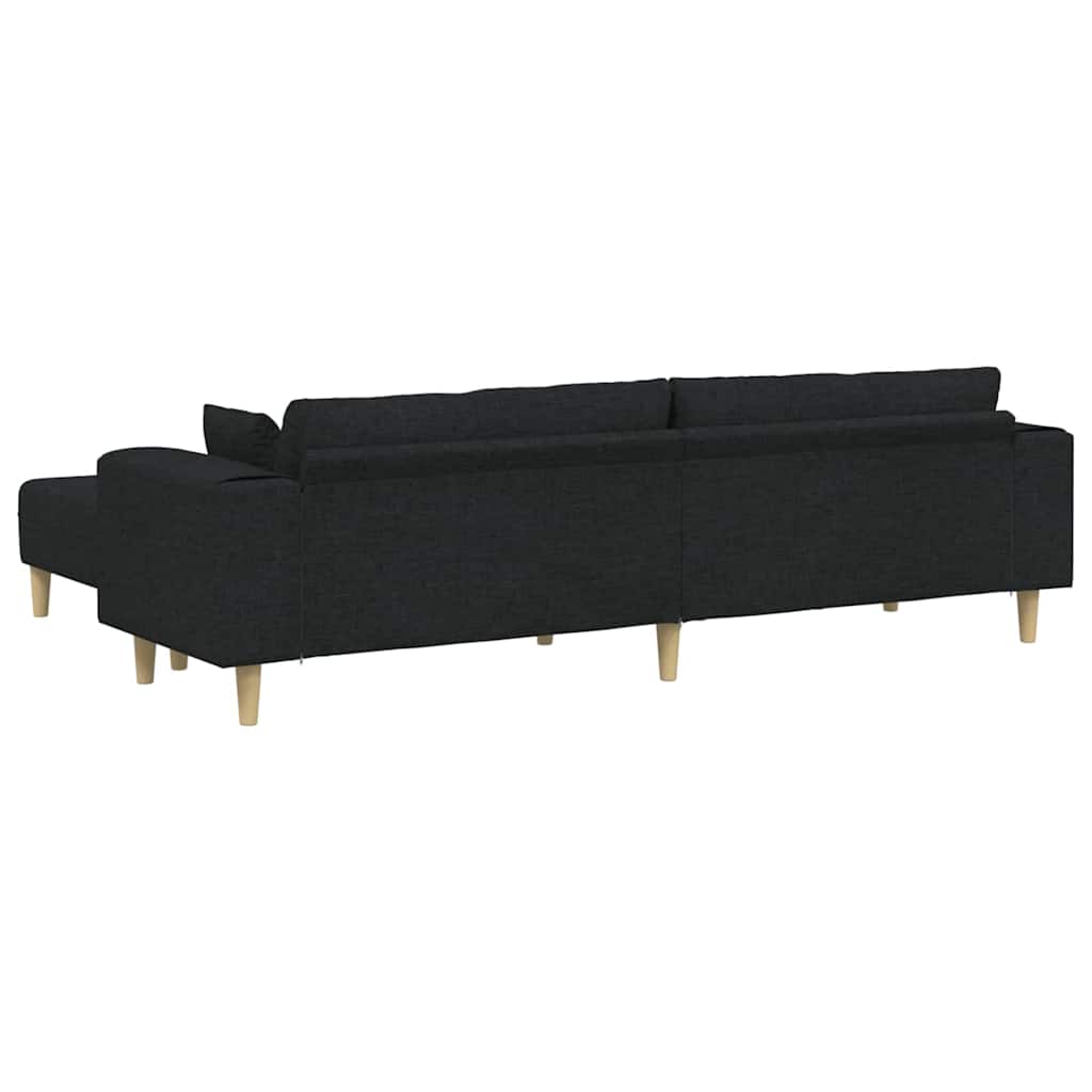 Stof Sofa Med Pude Sort 208 Cm Stof - Billede 6