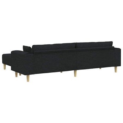 Stof Sofa Med Pude Sort 208 Cm Stof - Billede 6