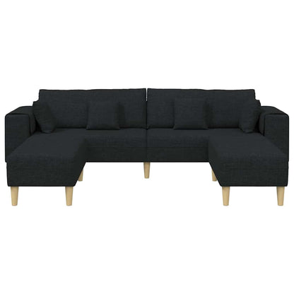 Stof Sofa Med Pude Sort 208 Cm Stof - Billede 4