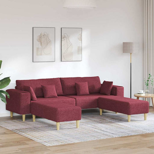 Stof Sofa Med Pude Vinrød 208 Cm Stof - Hovedbillede