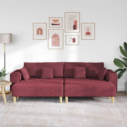 Stof Sofa Med Pude Vinrød 208 Cm Stof - Billede 3