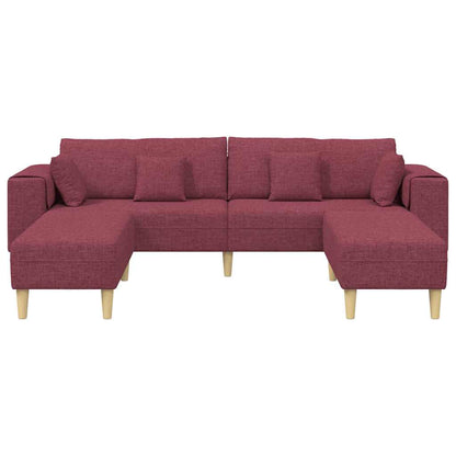 Stof Sofa Med Pude Vinrød 208 Cm Stof - Billede 4
