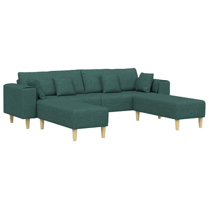 Stof Sofa Med Pude 3 Pcs Mørkegrøn 208 Cm Stof - Billede 2