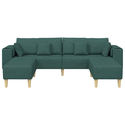 Stof Sofa Med Pude 3 Pcs Mørkegrøn 208 Cm Stof - Billede 4