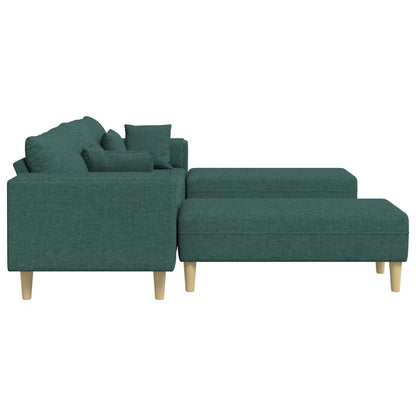 Stof Sofa Med Pude 3 Pcs Mørkegrøn 208 Cm Stof - Billede 6