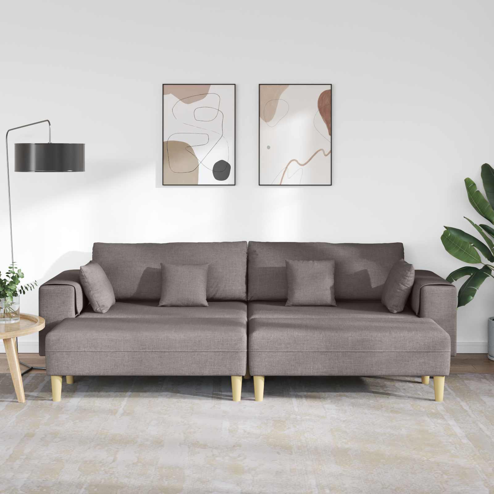 Sofa Med Pude 3 Dele Stof - Billede 3