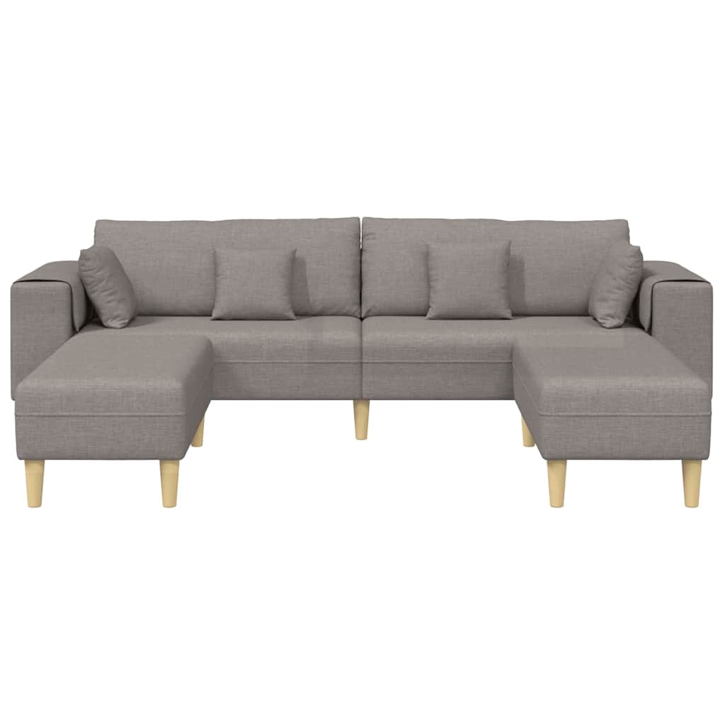 Stof Sofa Med Pude Gråbrun 208 Cm Stof - Billede 4