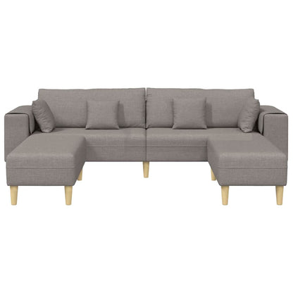 Stof Sofa Med Pude Gråbrun 208 Cm Stof - Billede 4