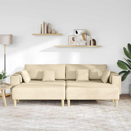 Stof Sofa Med Pude Creme 208 Cm Stof - Billede 3