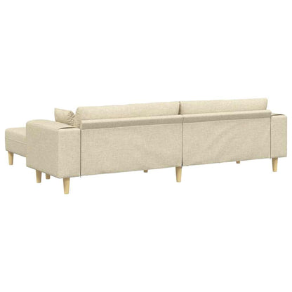 Stof Sofa Med Pude Creme 208 Cm Stof - Billede 6