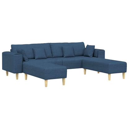 Stof Sofa Med Pude Blå 208 Cm Stof - Billede 2