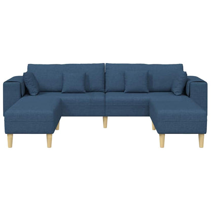 Stof Sofa Med Pude Blå 208 Cm Stof - Billede 4