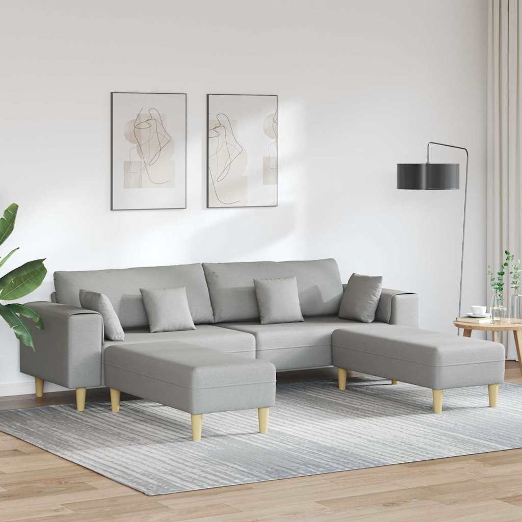 Stof Sofa Med Pude Skygrå 208 Cm Stof - Hovedbillede