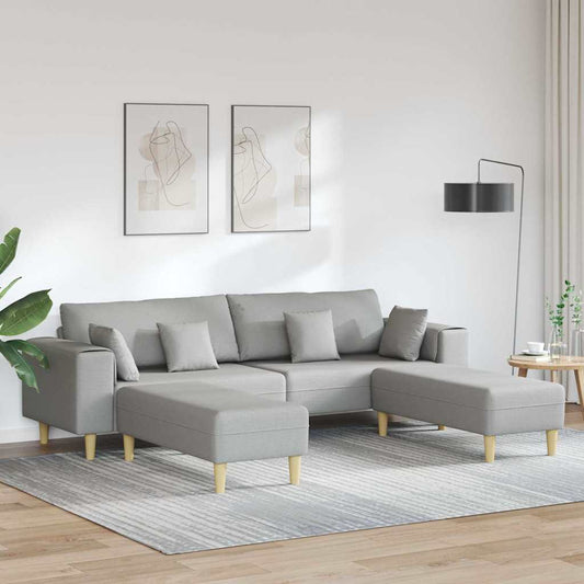 Stof Sofa Med Pude Skygrå 208 Cm Stof - Hovedbillede
