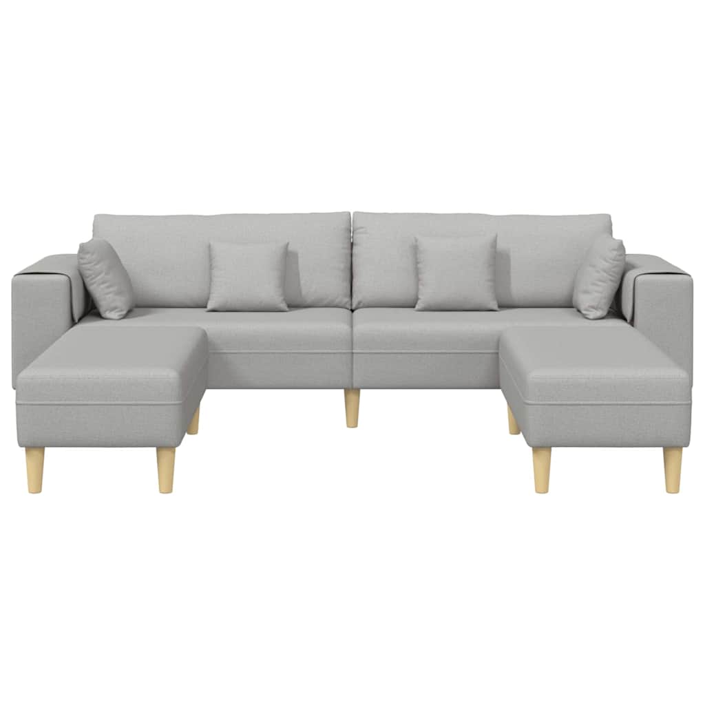 Stof Sofa Med Pude Skygrå 208 Cm Stof - Billede 4