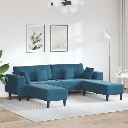 Sofa 3 Dele 250 X 188 X 76 Cm Fløjl - Hovedbillede