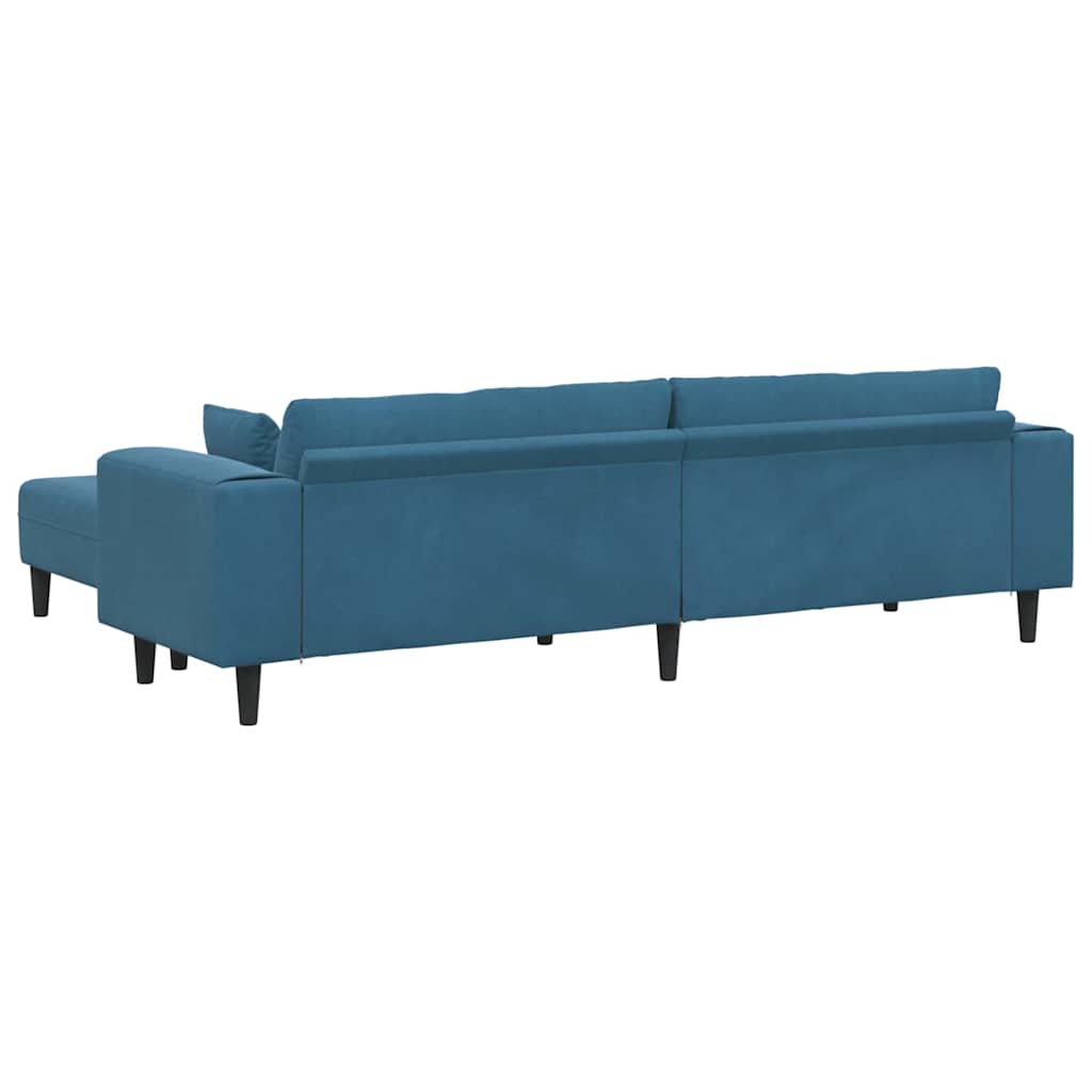 Fløjls Sofa Med Pude 3 Pcs Blå 208 Cm Fløjl - Billede 6