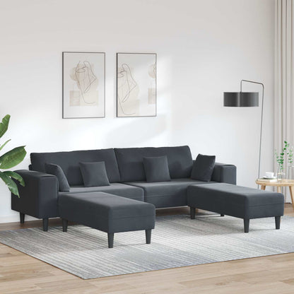Sofa 3 Dele 250 X 188 X 76 Cm Fløjl - Variant 3335173