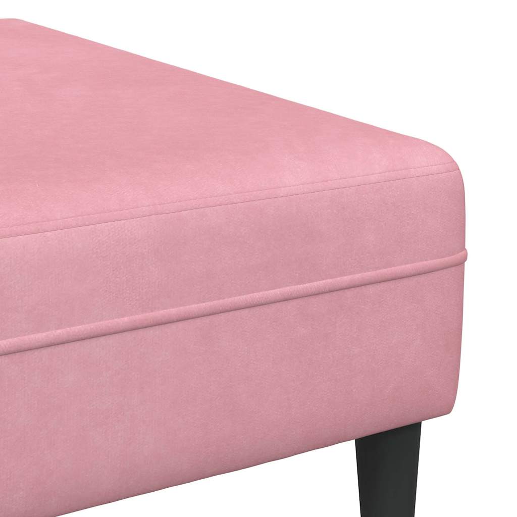 Fløjls Sofa Med Pude 3 Pcs Lyserød 208 Cm Fløjl - Billede 8