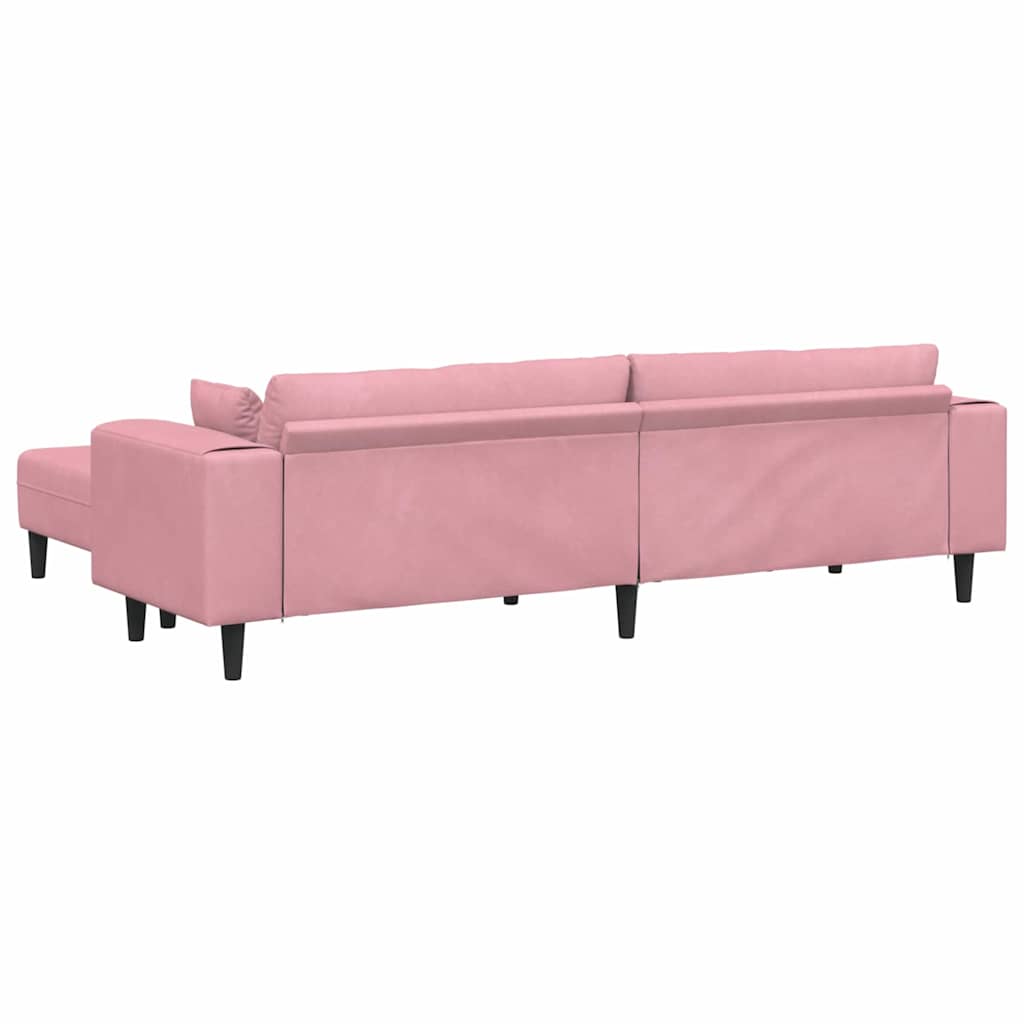 Fløjls Sofa Med Pude 3 Pcs Lyserød 208 Cm Fløjl - Billede 6
