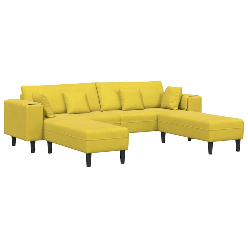 Fløjls Sofa Med Pude 3 Pcs Gul 208 Cm Fløjl - Billede 2