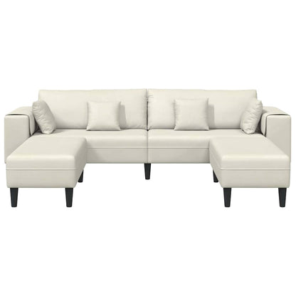 Fløjls Sofa Med Pude 3 Pcs Creme 208 Cm Fløjl - Billede 4