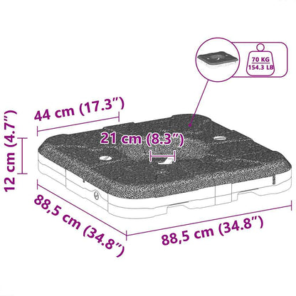 Cantilever Parasolbase 88,5 X 88,5 X 12 Cm - Billede 13