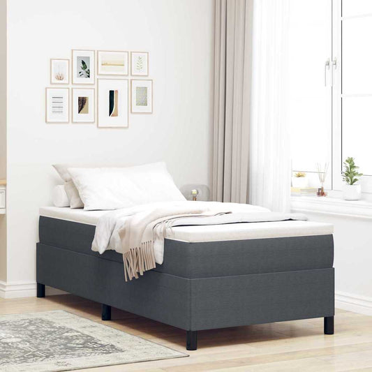 Sengestel Mørkegrå 90 190 Cm Corduroy Stof - Hovedbillede