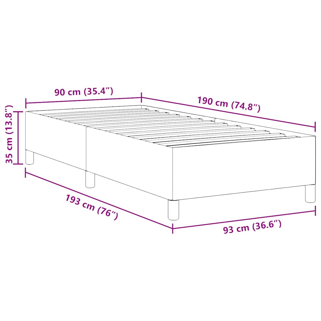 Sengestel Mørkegrå 90 190 Cm Corduroy Stof - Billede 9