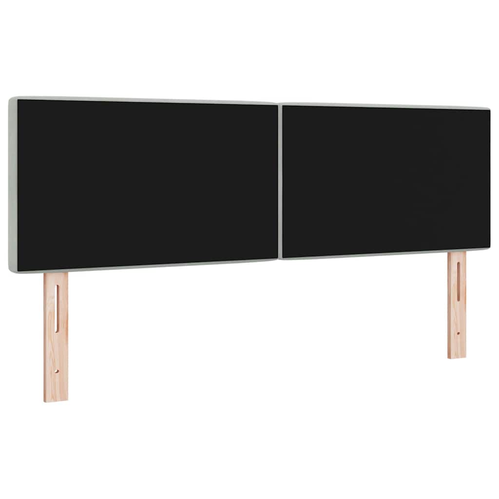 Fløjl Sengegavl Argyle Med Hovedgærde Lysegrå 140 Cm Fløjl - Billede 6