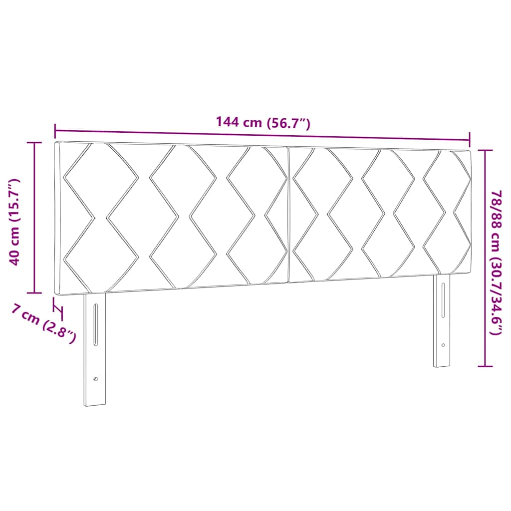 Stofseng Gavl Geometric Med Hovedgærde Lysegrå 144 Cm Stof - Billede 7