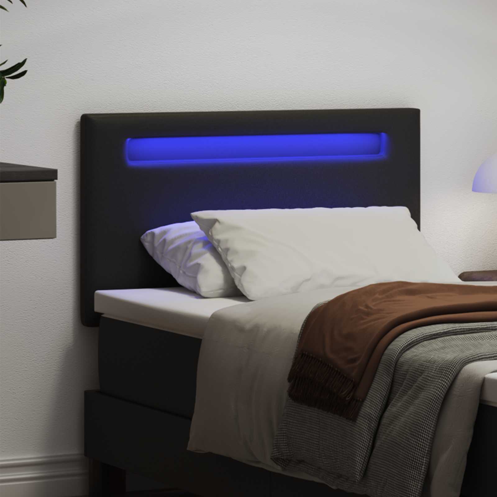 LED Sengegavl Faux Læder - Billede 3