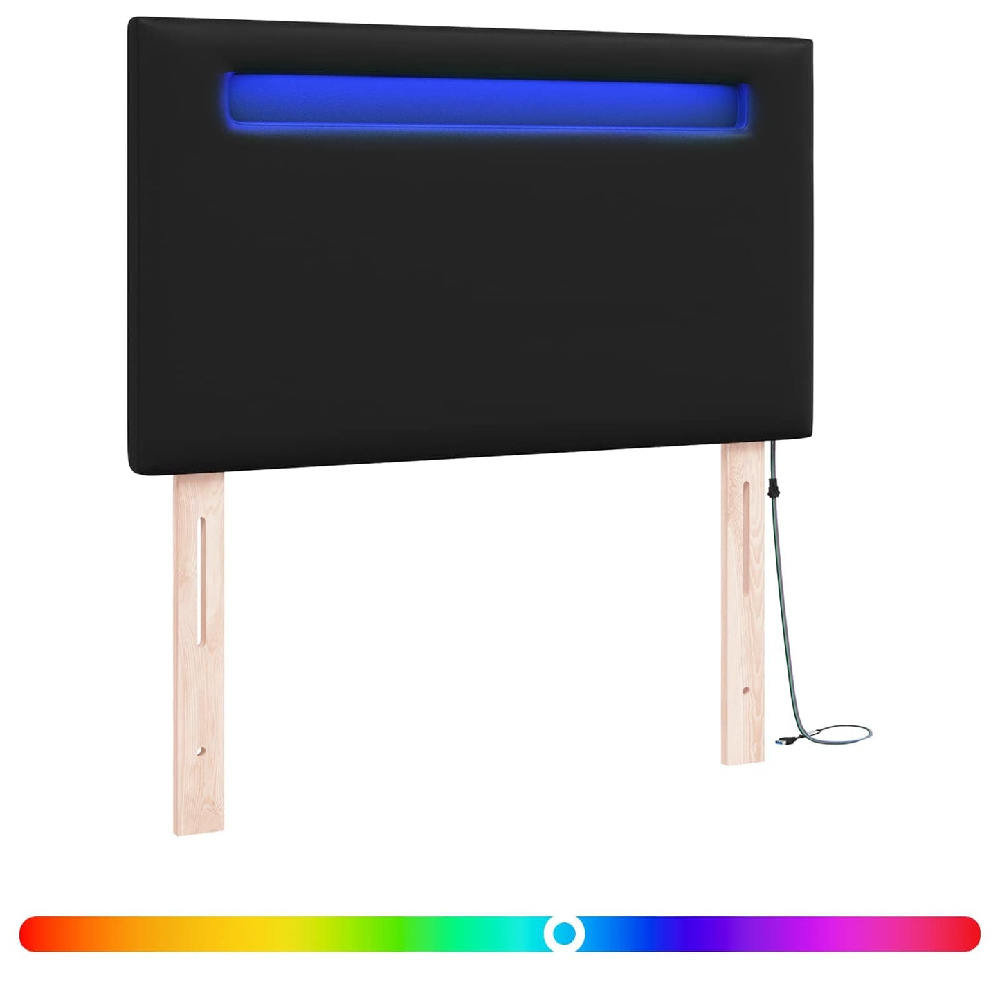 LED Sengegavl Faux Læder - Billede 2