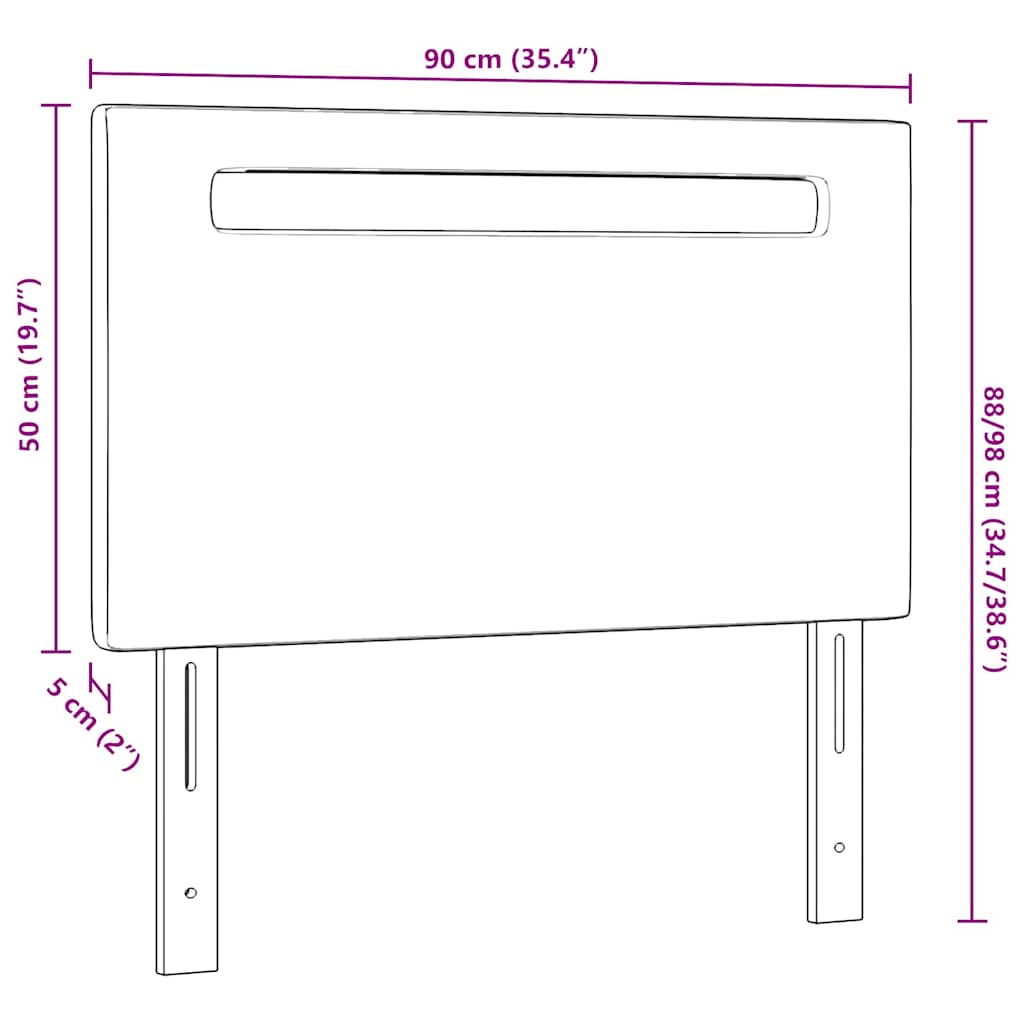 Hovedgærde Vægmonteret Med Hovedgærde Hvid 90 Cm Pvc - Billede 8