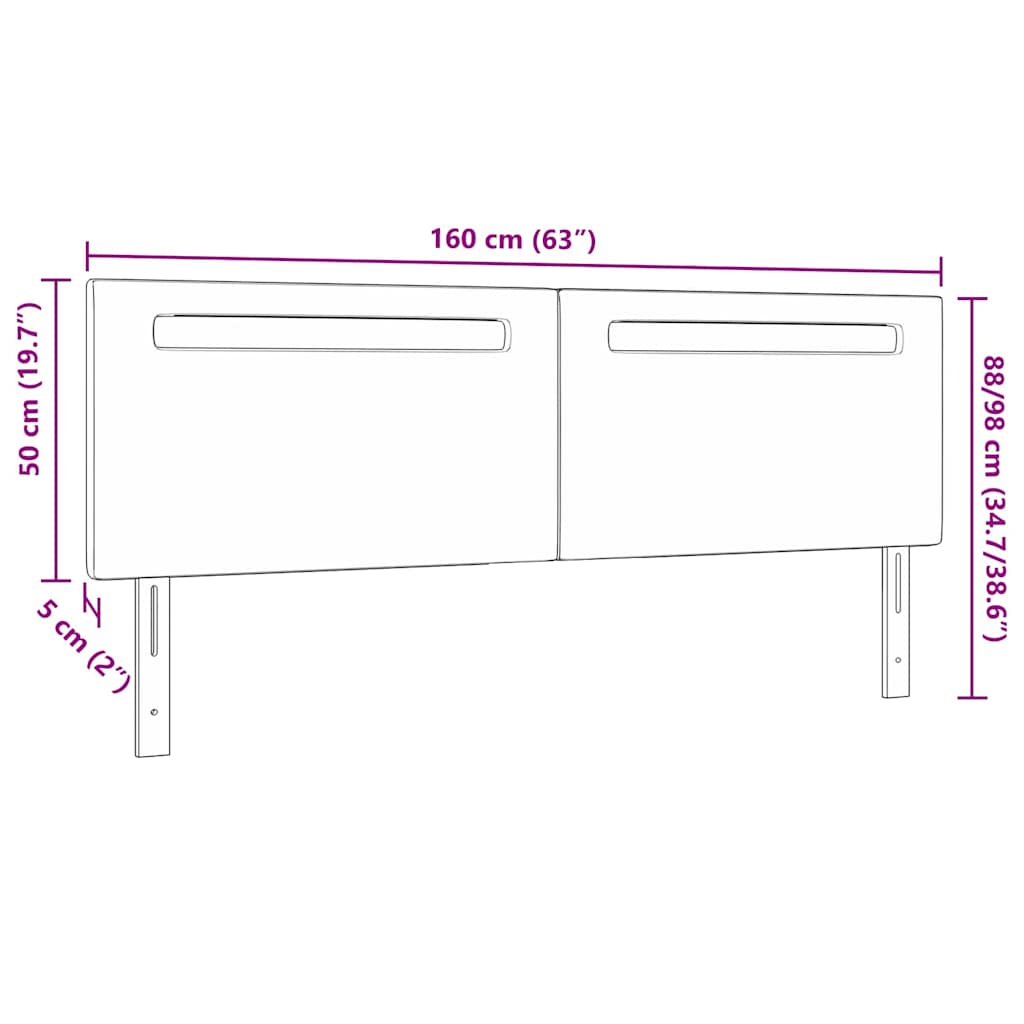 Hovedgærde Vægmonteret Med Hovedgærde Hvid 160 Cm Pvc - Billede 8