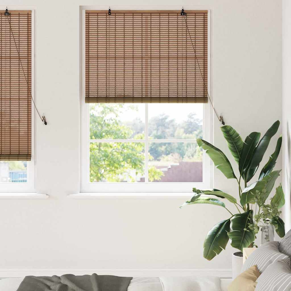 Rullegardin Med Gardiner 120 X 220 Cm Bambus - Hovedbillede