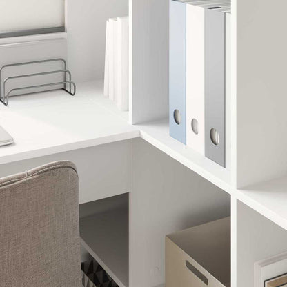 Hjørneskrivebord Hvid 101,5 X 149,5 X 149,5 Cm Konstrueret Træ - Billede 4