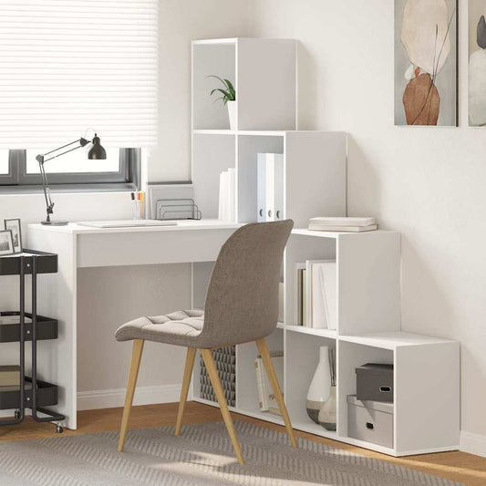 Hjørneskrivebord Hvid 101,5 X 149,5 X 149,5 Cm Konstrueret Træ - Hovedbillede