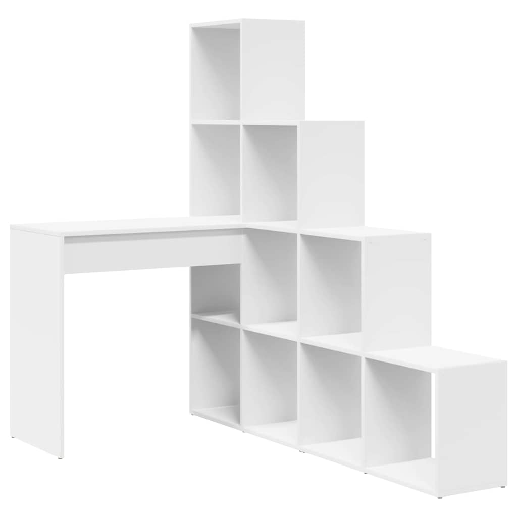 Hjørneskrivebord Hvid 101,5 X 149,5 X 149,5 Cm Konstrueret Træ - Billede 2