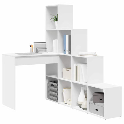 Hjørneskrivebord Hvid 101,5 X 149,5 X 149,5 Cm Konstrueret Træ - Billede 3