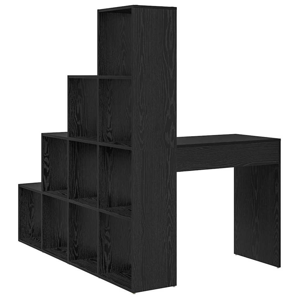 Hjørneskrivebord Med Hylde Sort Eg 101,5 X 149,5 X 149,5 Cm - Billede 7