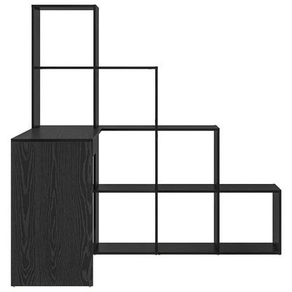Hjørneskrivebord Med Hylde Sort Eg 101,5 X 149,5 X 149,5 Cm - Billede 6