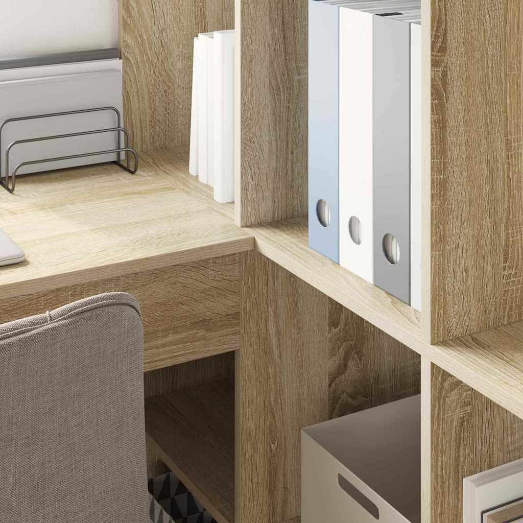 Hjørneskrivebord Med Hylde Sonoma-eg 101,5 X 149,5 X 149,5 Cm - Billede 4