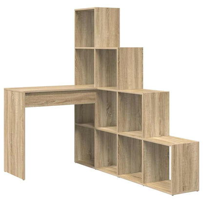 Hjørneskrivebord Med Hylde Sonoma-eg 101,5 X 149,5 X 149,5 Cm - Billede 2