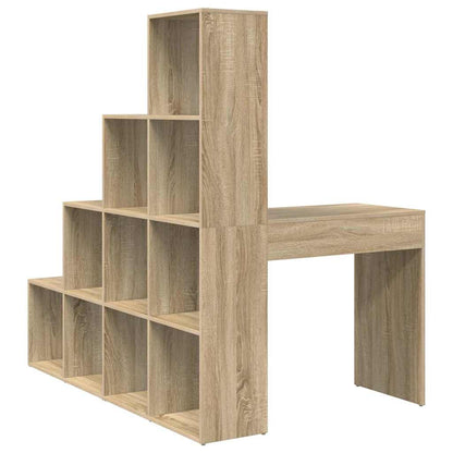 Hjørneskrivebord Med Hylde Sonoma-eg 101,5 X 149,5 X 149,5 Cm - Billede 7