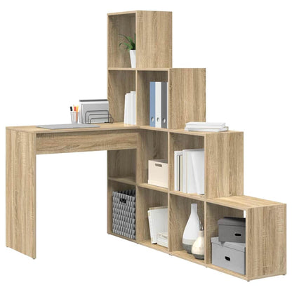 Hjørneskrivebord Med Hylde Sonoma-eg 101,5 X 149,5 X 149,5 Cm - Billede 3